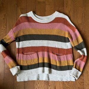 Madewell Striped Sweater with Pockets size xs